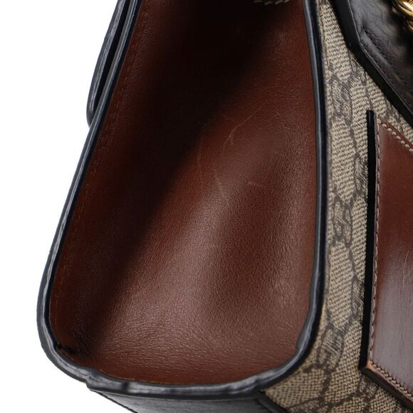 Gucci Padlock Shoulder Bag GG Coated Canvas and Leather Small Black, Brown - Picture 6 of 9